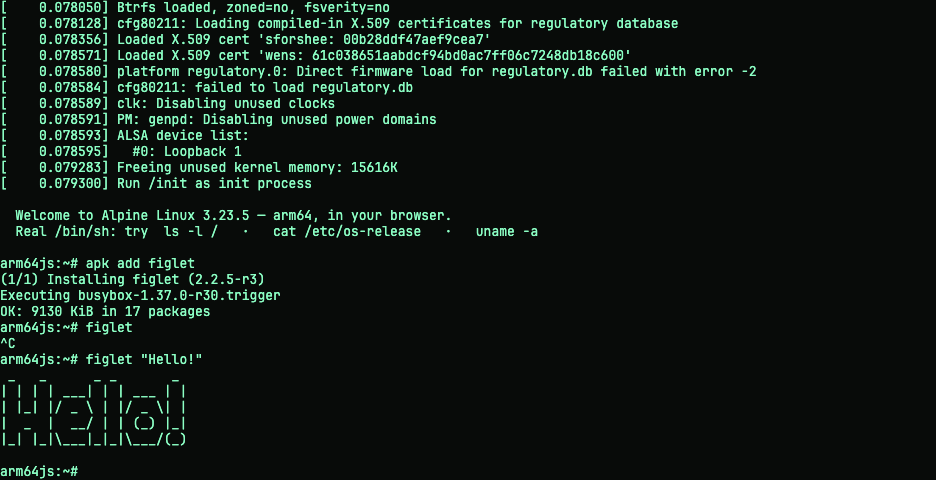 figlet running in the terminal