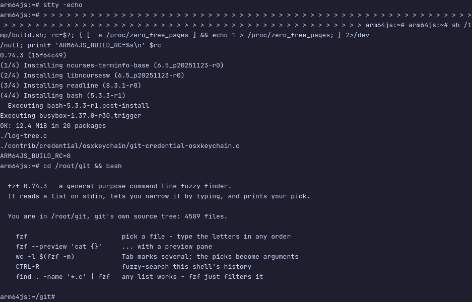 fzf running in the terminal