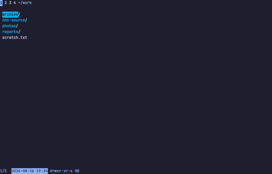 nnn running in the terminal