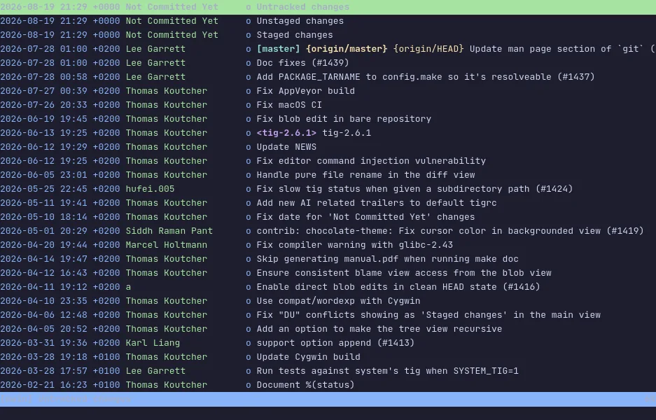 tig running in your browser